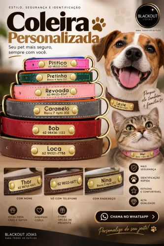 ? Coleira Personalizada para Pet com Nome e Identificação | Seu Pet Merece
