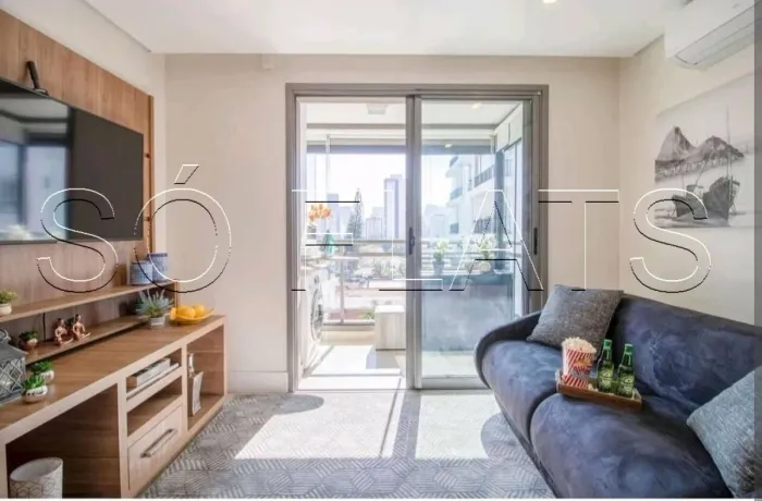 Studio com varanda envidraçada à venda no Brooklin 36m² com vaga alto padrão