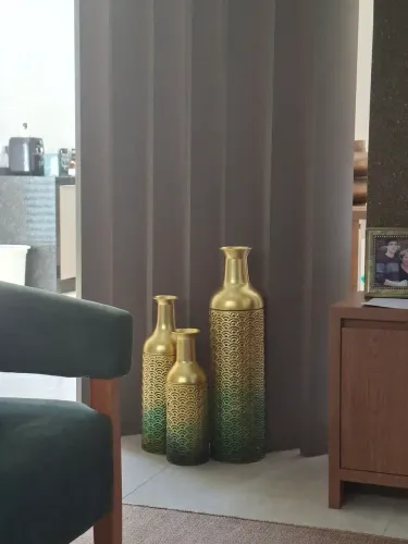 Trio vasos altos de chão