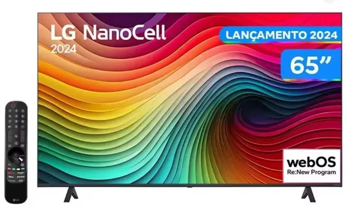Smart TV lG 65" NOVA 4K UHD NanoCell LG 65NANO80TSA Wi-Fi Bluetooth com Alexa 3 HDMI 2 USB