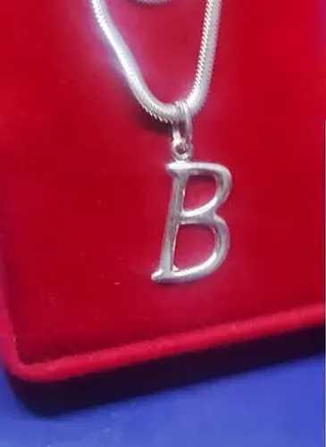 Pingente Letra B Prata 925 Peso 1 Grama 20 mm                                             