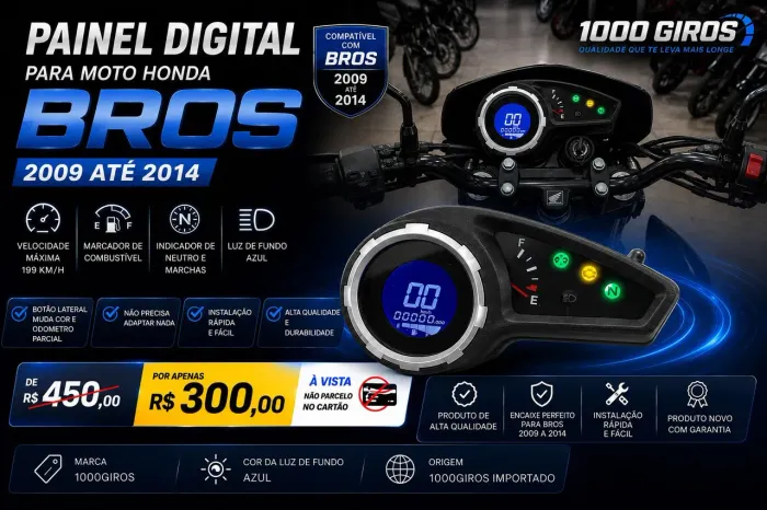 Painel Digital Honda Bros 125/150 2009/2014