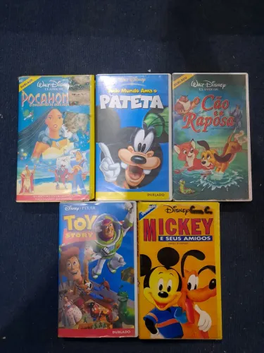 Lote 5 VHS Disney Originais ? Toy Story, Mickey, Pateta e Mais