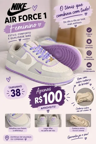 Nike Air Force 1 Feminino Novo Tamanho 38