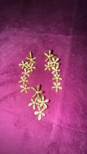 Conjunto semi joia colar pingente e brincos