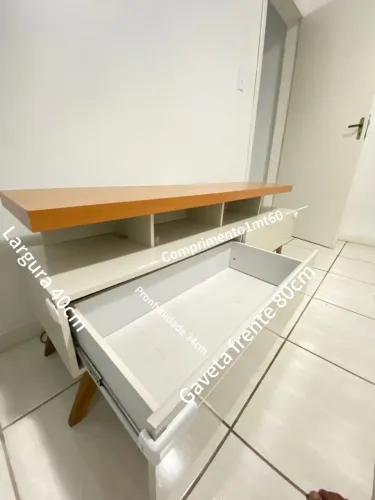 Rack que sala 2 gavetas off white