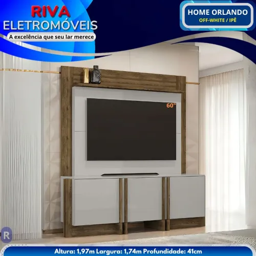 Home Orlando Off-White/Ipe | sem entrada | 10x no crediário próprio da loja