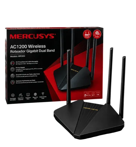 ROTEADOR GIGABIT DUAL BAND AC1200 MERCUSYS MR30G