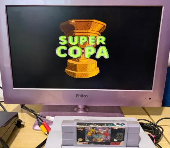 Jogo Super Copa Cartucho Playtronic Original Snes Físico em Português 