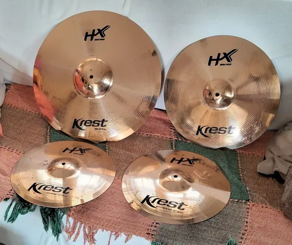 Kit de pratos de bateris Krest HX B8 + brinde Top Só 1350