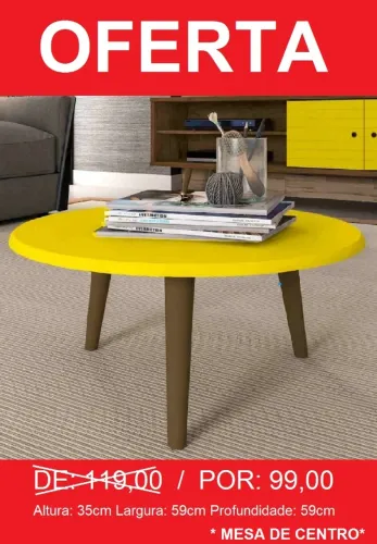 mesa de centro alt: 35cm larg: 59cm prof: 59cm - super oferta!
