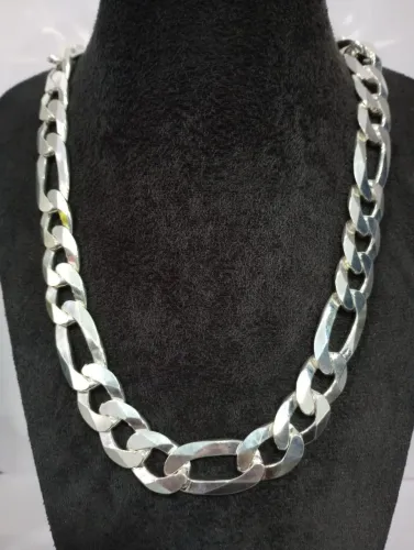 CORRENTE AG MASCULINA 3X1 15X26X18MM 70CM PRATA