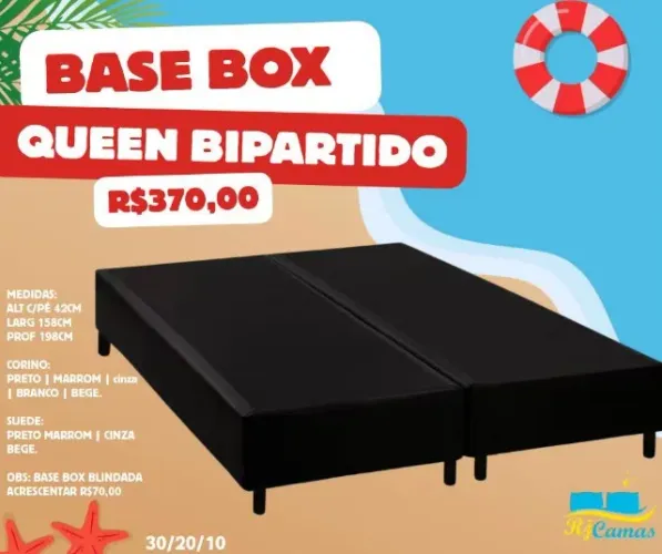 (PAGUE NA ENTREGA)Base Cama Box Queen Bipartido
