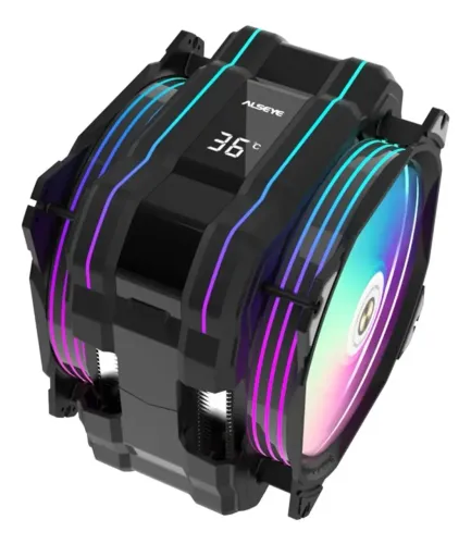 ALSEYE Cooler de CPU M120D Plus com Display de Temperatura, Ventiladores Duplos Argb e Pwm