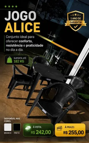 Jogo de mesa plástico.