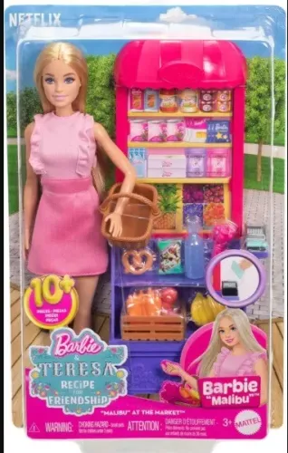Boneca Barbie Malibu no Supermercado - Mattel Receita da Amizade - Teresa NOVA