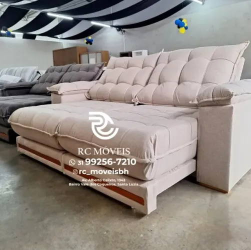 Sofá Retrátil e Reclinável Barcelona Euro Pillow 30cm Molas Ensacadas