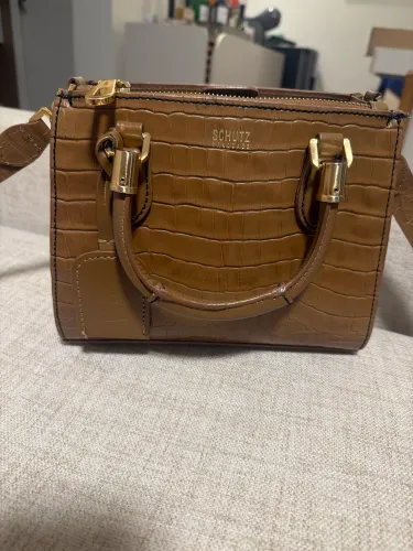 Bolsa Schutz Lorena couro marrom 