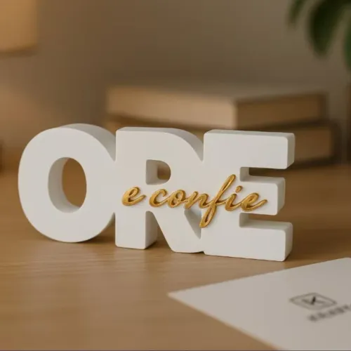 Enfeite Decorativo 3D - Ore e Confie - Decoração Escritório/Quarto