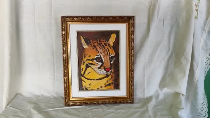 QUADRO JAGUATIRICA Acrílico sobre tela:  31 x 39 cm (incluindo a moldura)