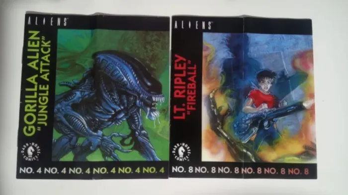Gibis que vem com as figuras alien kenner e Alien Gorilla