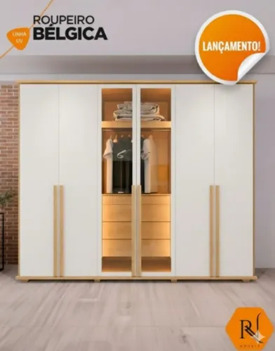 Guarda Roupa Bélgica 2,35 Cm De Altura UNIAO MOVEIS 