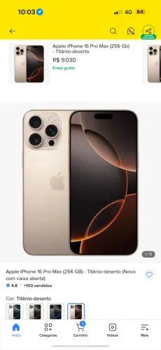 Vende-se um iPhone 16 pro max