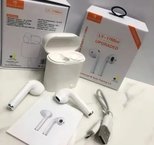 Fone de Ouvido Bluetooth H'maston LY-17 Mini In-ear com LED Branco