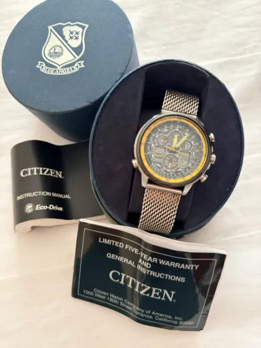 Relógio Citzen ecodrive Navihawk Blue Angels JY8031-56L 