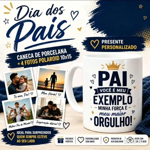 KIT ESPECIAL: CANECA DE PORCELANA + 4 FOTOS POLAROID
