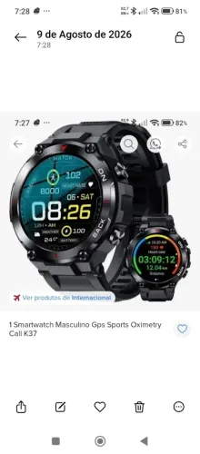 Relógio smartwatch k37 e balança de bioimpedância TANITA