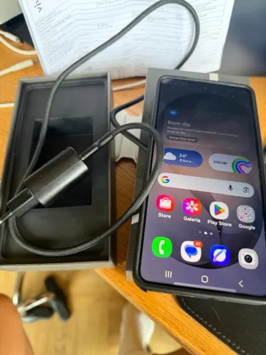 Smartphone Galaxy S26 ultra 512gb preto - recém comprado com NF capa e carregador
