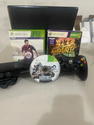 XBOX 360 DESBLOQUEADO + KINECT + 3 JOGOS
