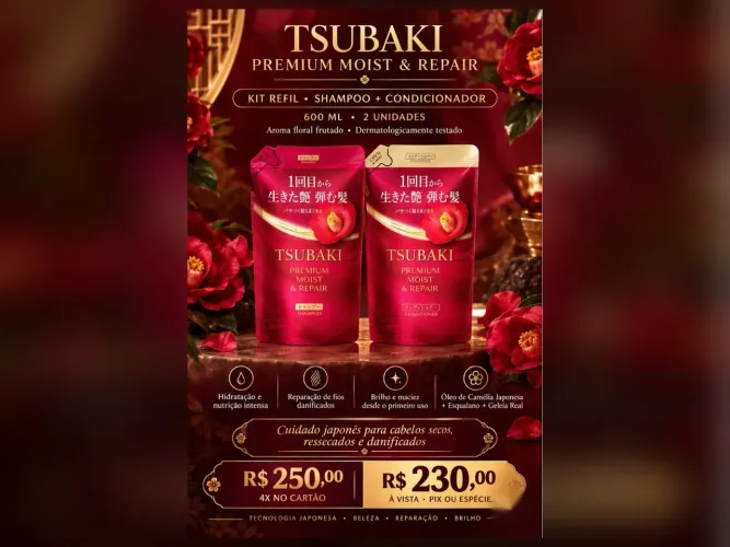 Kit Tsubaki Premium Moist & Repair | Shampoo + Condicionador 