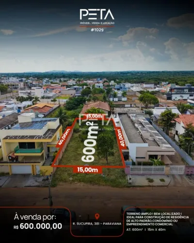 Lote/Terreno 600m² à Venda, Paraviana - Boa Vista