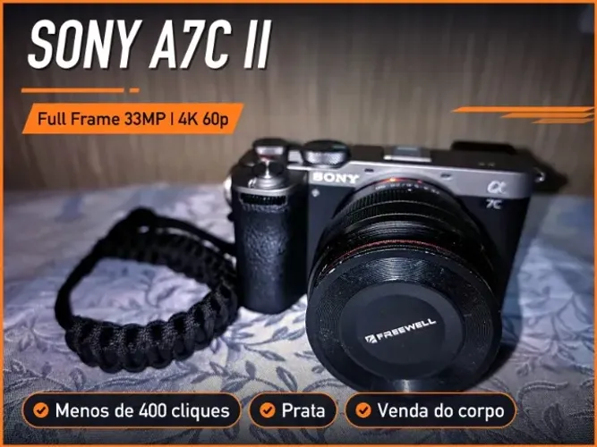 Sony Alpha A7C II corpo - menos de 400 cliques, prata