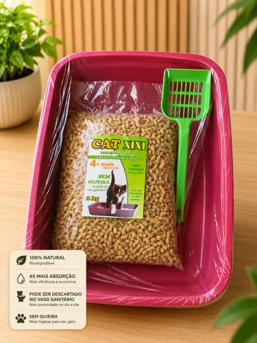 Kit caixa higiênica + 2kg granulado +pazinha 