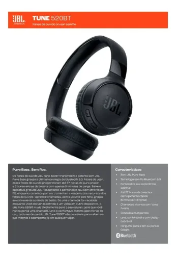 Fone de ouvido JBL