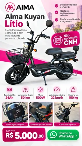 Scooter elétrica Aima kuyan Lítio 