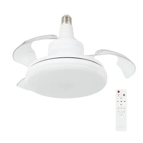 Ventilador Pá Retrátil Teto Iluminação LED Branco
