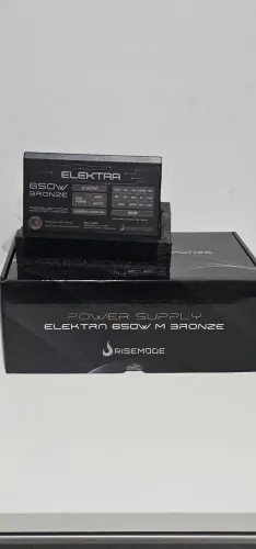 Fonte Gamer Rise Mode Elektra, 650W, Bronze, Full Modular, PFC Ativo, Preto
