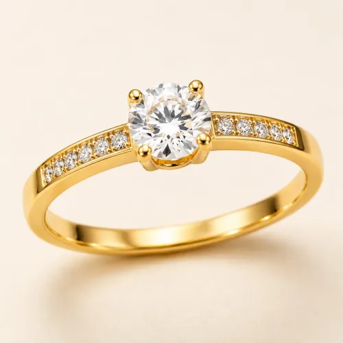 Anel Solitário em Ouro 18k 750
