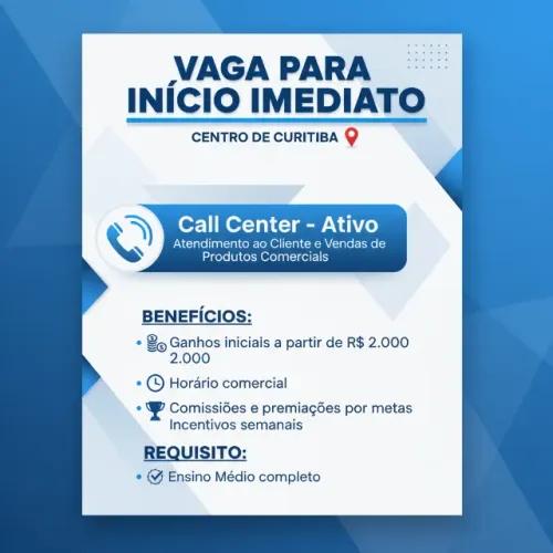 Vendedor(a) Presencial ? Modelo CLT ou Comissionado 100%, Você Escolhe
