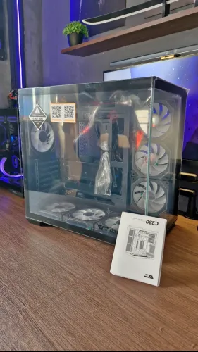 Gabinete Gamer Aquário Aigo C280 Preto com 7 Fans ARGB(Forward e Reverses)