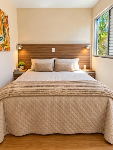 Cabeceira de cama Queen /Painel em MDF de Alta Qualidade + 2 Criados/Racks