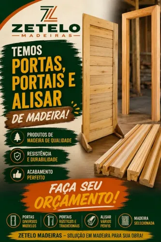Kit Porta , Portal e Alisar toda de madeira