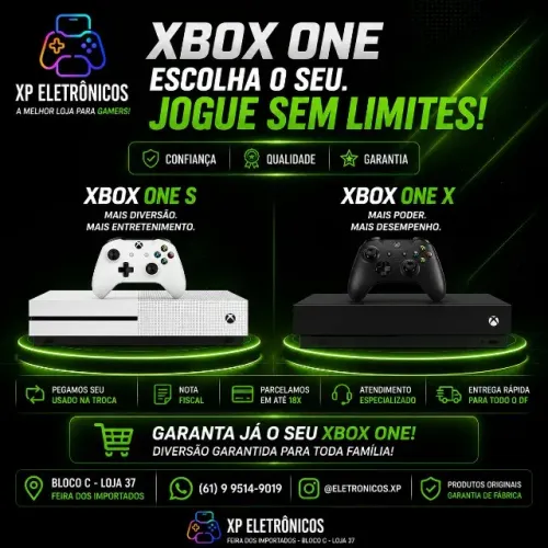 XBOX ONE S - X 1TB E 500GB DISPONIVEL SEMINOVOS