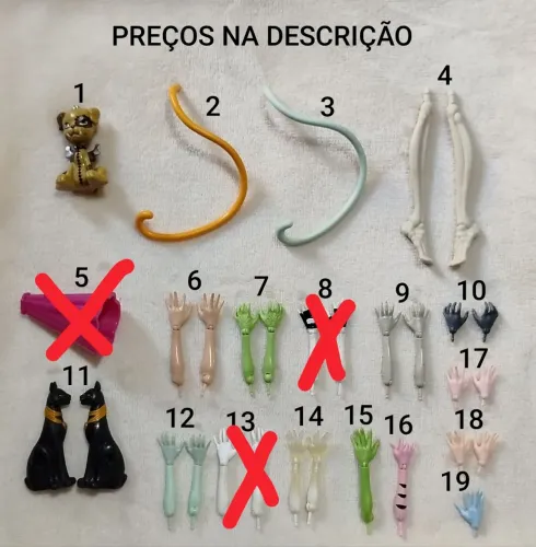 Acessórios variados Monster High (LEIA A DESCRIÇÃO)