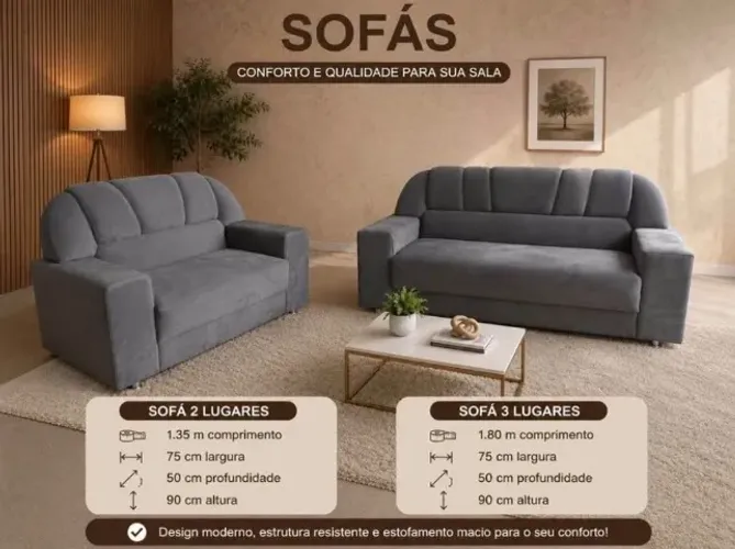 Sofá 2/3 lugares Noruega 