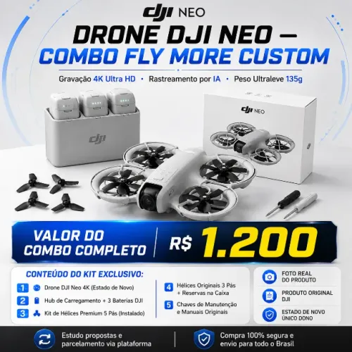 DJI NEO COMBO FLY MORE CUSTOM (3 BATERIAS + UPGRADES)